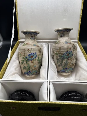 Ein Paar Chinesische Cloisonné-Vasen- wunderschöne Emaille - A1.19 - Bild 1 von 4