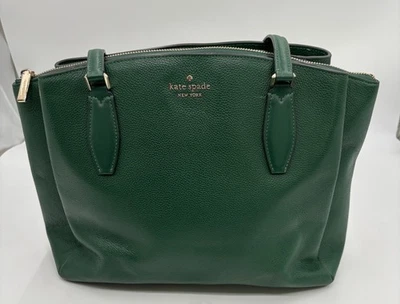 Bolso de Mano Kate Spade New York Monet Grande Cuero Guijarro 3 Compartimentos Esmeralda Foto 1 de 4