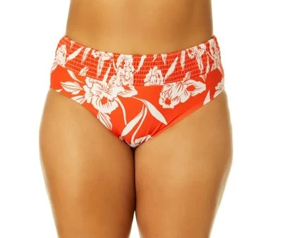 Time and Tru Women's Swimwear Bikini Bottom Orange Floral Size 3X - Image 1 of 4