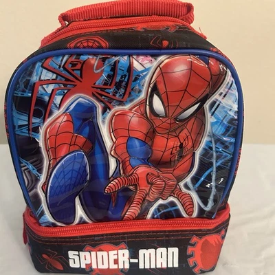 Kids Marvel Spiderman Dual Compartment Drop Bottom Lunch Box Bag for Boys - Image 1 of 4