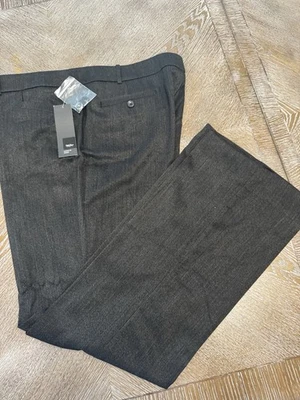 "Pantalones de vestir gris Mossimo talla 16 cintura 40"" entrepierna 32"" tiro alto mezcla de poliéster nuevos con etiquetas" Foto 1 de 4