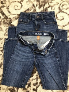 Kinder Place 2 - Jungen 8 Slim Bootcut Denim Blau Jeans Verstellbarer Bund - Bild 1 von 9