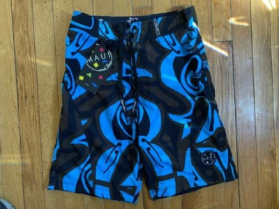 NEW Maui & Sons Men's Youth Size 28 Hawaiian Surfer Swim Board Swim Shorts NWT - Image 1 of 3