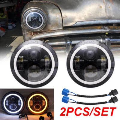 Par de faros LED de 7 pulgadas 280 W haz alto/bajo para Jeep JK TJ CJ Plymouth 1949-1955 Foto 1 de 4