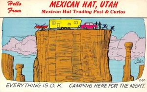 UT, Utah  MEXICAN HAT TRADING POST  Ted Lowell Comic  ROADSIDE  1972 Postcard - Picture 1 of 2