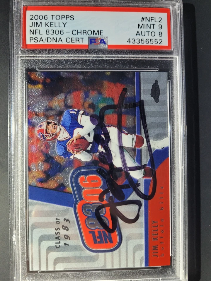 2006 Topps Chrome Jim Kelly 8306 Autograph Dual Graded Psa 9 - Image 1 of 1