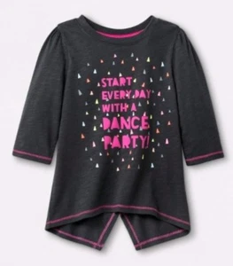 CAT & JACK Girls Toddler 3/4 Sleeve Top Graphic Dance Party Shirt 18 Months - Picture 1 of 1
