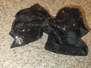 Jojo Siwa 8" Black Sequin Bow Bling Large Bow - Picture 1 of 2