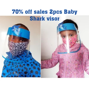 2 PIEZAS BEBÉ tiburón escudo facial completo gafas protección seguridad transparente niños - Imagen 1 de 5