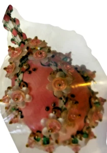 DIY Glimmer Tree Christmas Ornament Kit Meadow on 3.5" X 2" Pink Satin Egg - Picture 1 of 3