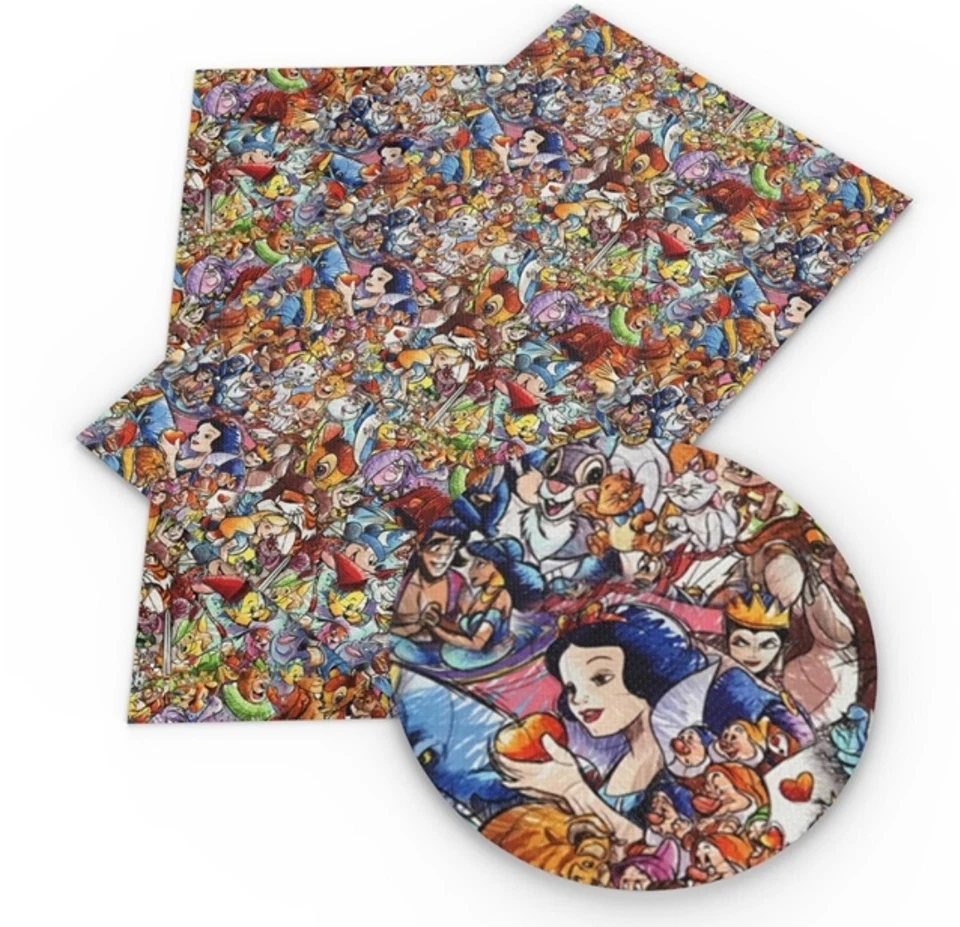 SÁBANA IMITACIÓN CUERO PERSONAJES 8.75" X 12" IMPRESA 1113584 TEXTURA LITCHI Dibujos Animados Foto 1 de 1