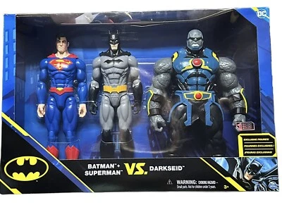 DC Batman + Superman Vs Darkseid 1ª Edición 3 Figuras de Acción 12" Spin Master WB Foto 1 de 4