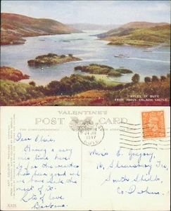 Kyles of Bute Caladh Castle GB 1947 Cancel Valentine Art Colour Brian Gerald - Picture 1 of 2