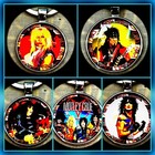 MOTLEY CRUE LIVE WIRE SET🎸2 SQUARE+3 ROUND KEYCHAINS LOT OF FIVE