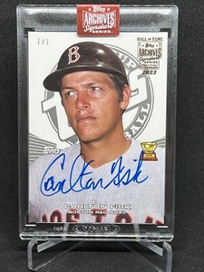 2023 Topps Archives Carlton Fisk On Card Auto 1/1 #28