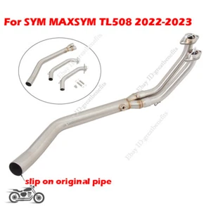 For SYM MAXSYM TL508 2022-2023 Slip On Motorcycle Exhaust System Front Link Pipe - Picture 1 of 7