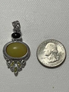 Schwarzer Onyx & Zitronenquarz Multi Edelstein Anhänger - Bild 1 von 2