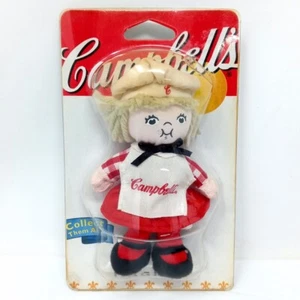 Vintage 2002 Campbells Soup Blonde Hair Chef Kid Magnet Collectible Plush Doll - Picture 1 of 6