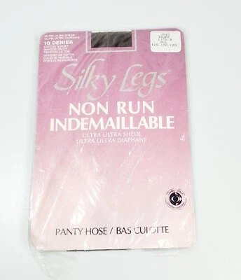 Винтажные колготки Silky Legs Non Run ультрапрозрачные размер M/L серо-коричневые 10 денье - Изображение 1 из 3