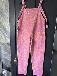 Lucy & Yak Limited Edition Meri Squiggle Dungarees UK 12R Pink Orange Summer - Picture 1 of 7