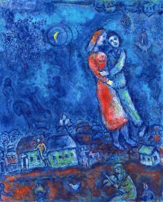 MARC CHAGALL THE LOVERS  Giclée Prints Fine canvas 2000-Now - Image 1 of 4