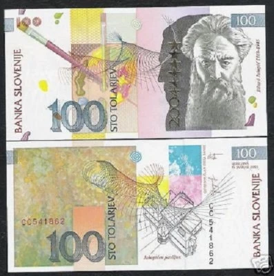 SLOVENIA 100 TOLARJEV P-28 2004 EURO EU ENTRY *COMMEMORATIVE* UNC MONEY BANKNOTE - Image 1 of 3
