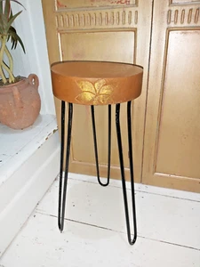 HANDGEMACHTER PFLANZENSTÄNDER AUS ALBESIENHOLZ - NATUR/GOLD - Bild 1 von 10