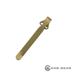 (Bronze) Titanium Deep Carry Pocket Clip Made For Spyderco Paramilitary 2 Domino - Picture 1 of 5