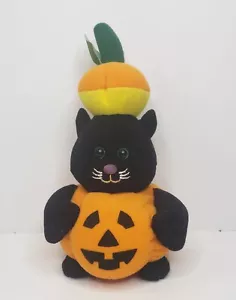 Peluche calabaza gatito gato negro American Greetings 7" Halloween - Imagen 1 de 4