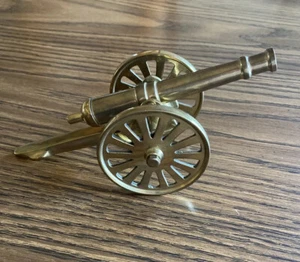Vtg. Solid Brass Cannon 14 Spoke Wheel - Picture 1 of 9