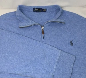 Pullover Polo Ralph Lauren para hombre XL azul 1/4 cremallera - Imagen 1 de 6