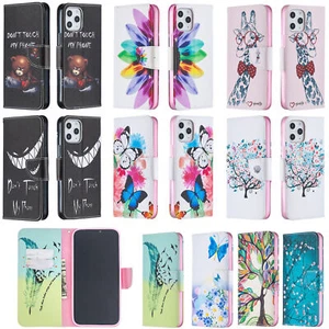 Magnetic Painted Flip Wallet Phone Case for iPhone 15 14 13 12 11 Pro Max XR 8 - Picture 1 of 22