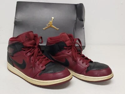  Nike Air Jordan 1 Retro Mid Team REVERTIDO Rojo Negro Talla 11.5 554724-601 con caja Foto 1 de 4