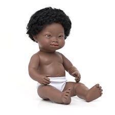 MINILAND Educational Anatomically Correct 15 Baby Doll, Down Syndrome African-Am