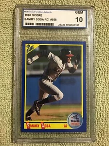 1990 Score SAMMY SOSA Rookie Rc #558 Graded PGA 10 GEM MINT - Picture 1 of 3