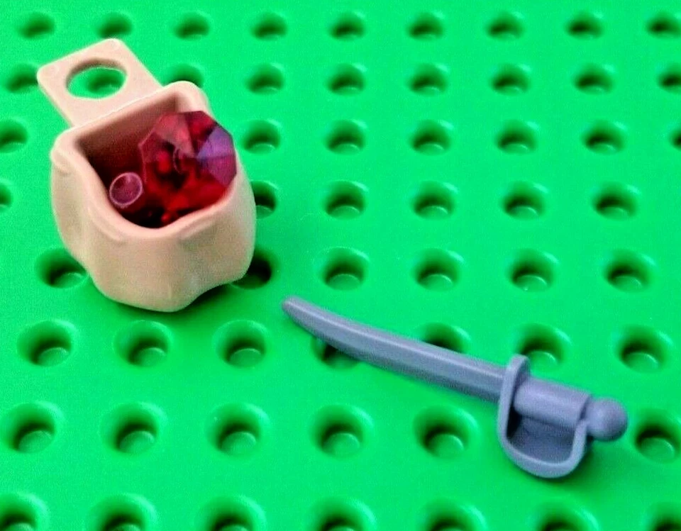 LEGO Mid Evil Knight Gemas Joyas Rojas Explorador Tesoro Espada Mochila Minifigura Foto 1 de 1