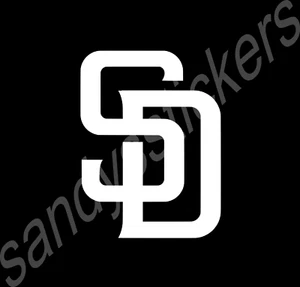 2x San Diego Padres Vinyl Sticker Decal 4" H Car Window Bumper Laptop - Set of 2 - Picture 1 of 2