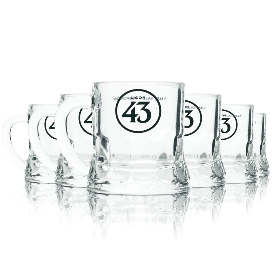 6x Licor 43 Shotglas 4cl Mini Krug Kurze Stamper Schnaps Gläser Gastro Likör 43 - Bild 1 von 4