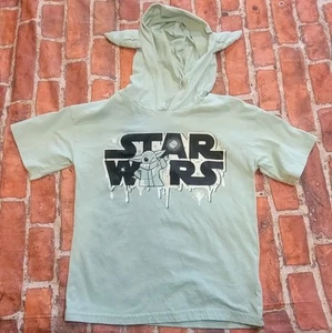 Star Wars Boys Hooded Character Shirt Sz 5 Grogu - Picture 1 of 1