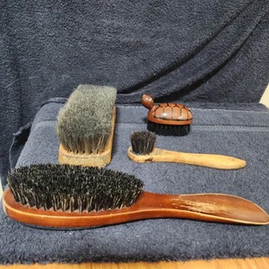 Vintage Shoe Shine Brushes (2) Plus 2 Vintage Clothes Brushes - Picture 1 of 4