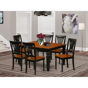 Juego de comedor de 7 piezas con mesa de comedor y 6 cocinas de madera... - Imagen 1 de 4