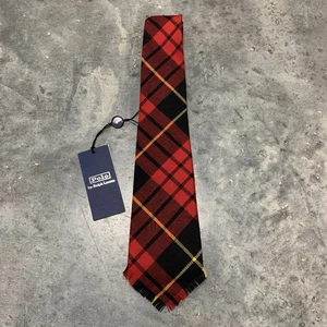 NEW Polo Ralph Lauren Neck Tie Red Plaid 100% Wool Polo Vintage Tie - Picture 1 of 11