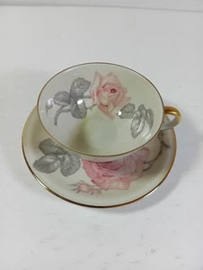 L-H-S Hutschenreuther Selb  Porcelain Floral Painted Vintage Teacup & Saucer - Picture 1 of 13