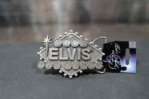 Hebilla de cinturón Elvis Presley “Viva Elvis Las Vegas” con licencia oficial EPE NUEVO CON ETIQUETAS - Imagen 1 de 4