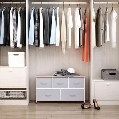 Cubo de Almacenamiento 40" Cómoda Unidad Estante Organizador con 5 Cajones de Tela Foto 1 de 4