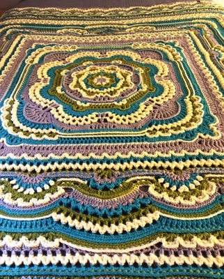 tamaño completo nuevo tejido a mano afgano aprox. 61" cuadrado ~ regalo único en su tipo Foto 1 de 4