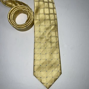 Donald J Trump Signature Collection Mens Gold & Blue Silk Neck Tie Designer - Picture 1 of 8