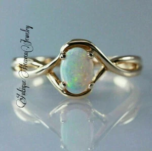 Fire Opal Ring Genuine Opal Ring October Birthstone Ring Natural Opal Ring - Picture 1 of 5