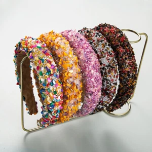 Baroque Hair Shiny Colorful Accessory Fashion Gem Personality Hoop Hair Sponge+⇗ - Picture 1 of 29
