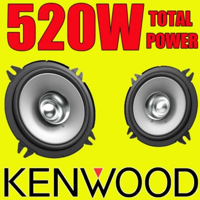 KENWOOD 520W TOTAL DUALCONE 5 INCH 13cm CAR DOOR/SHELF COAXIAL SPEAKERS PAIR - Image 1 of 2
